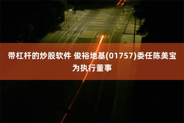 带杠杆的炒股软件 俊裕地基(01757)委任陈美宝为执行董事